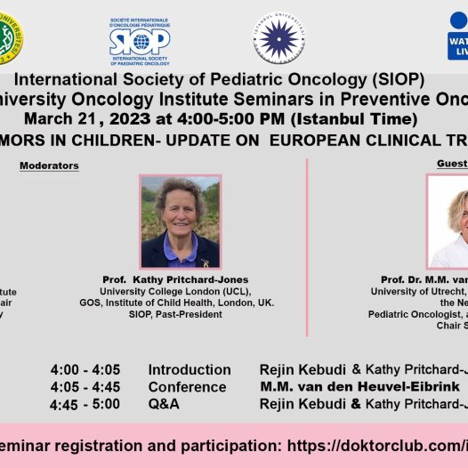 Istanbul University Oncology Institute Seminars in Preventive Oncology, March 21, 2023, 4 pm Istanbul