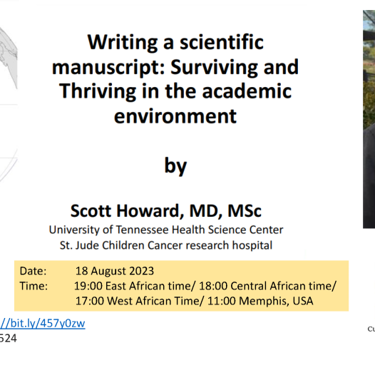 Presentation SIOP Africa: Writing a scientific manuscript: “Surviving and Thriving in the academic environment.”
