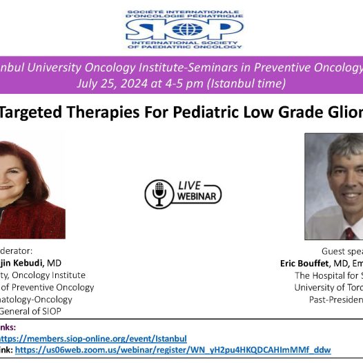 Webinar: Targeted Therapies for Pediatric Low-Grade Gliomas, July 25, 2024