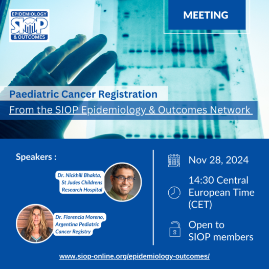 Epidemiology Network Webinar: Childhood Cancer Registries, Nov 28, 2024