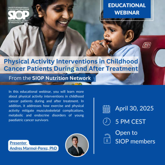 Webinar: Physical activity interventions in childhood cancer patients during and after treatment, 30 April 2025