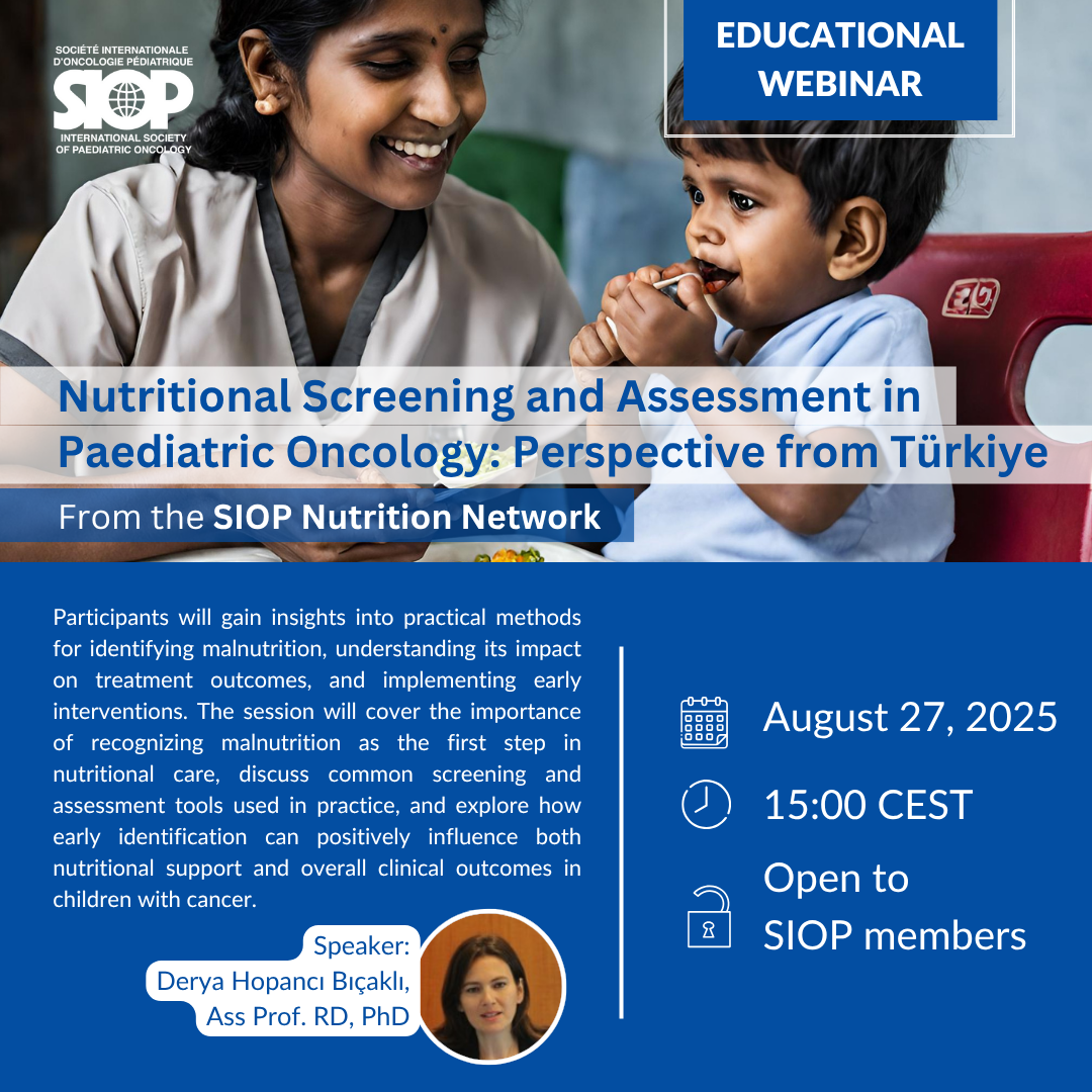 Upcoming Nutrition Network Webinar – 27 August | SIOP