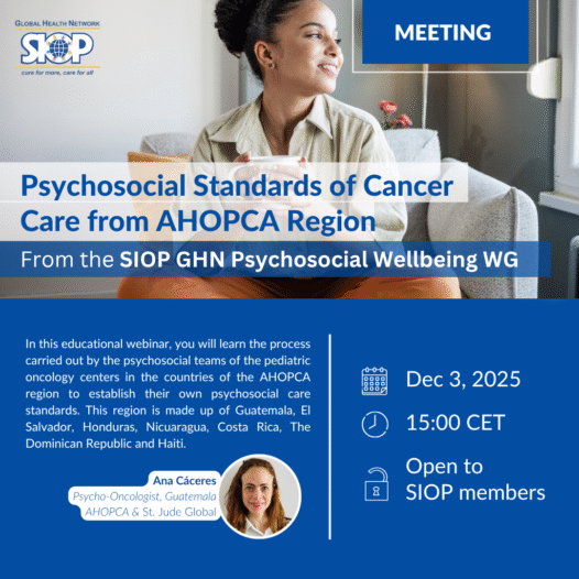 Webinar: Psychosocial Standards of Cancer Care from the AHOPCA Region