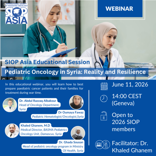 Webinar: Pediatric Oncology in Syria. Reality and Resilience