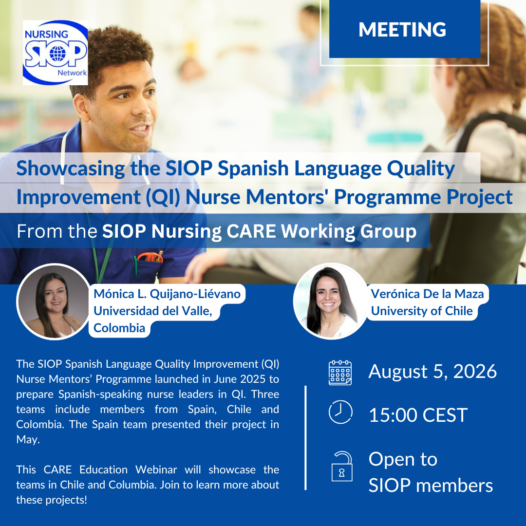 Webinar: Showcasing the SIOP Spanish Language Quality Improvement (QI) Nurse Mentors’ Programme Project