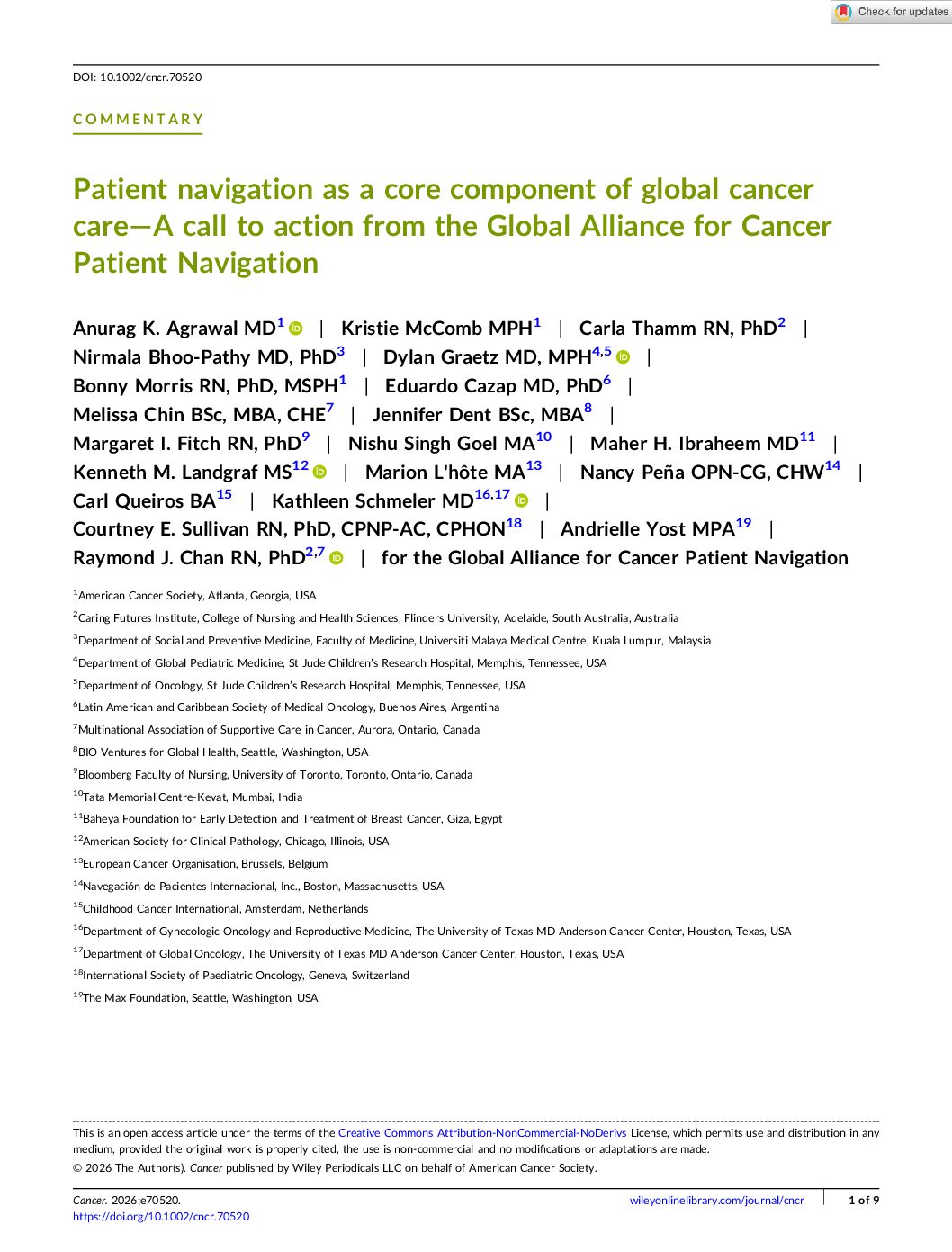 Cancer – 2026 – Agrawal – ACS Global Patient Navigation